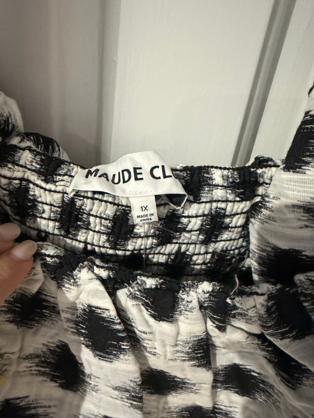 Maude Black and White Smocked Tiered Dress from Anthropologie - Picture 6 of 8